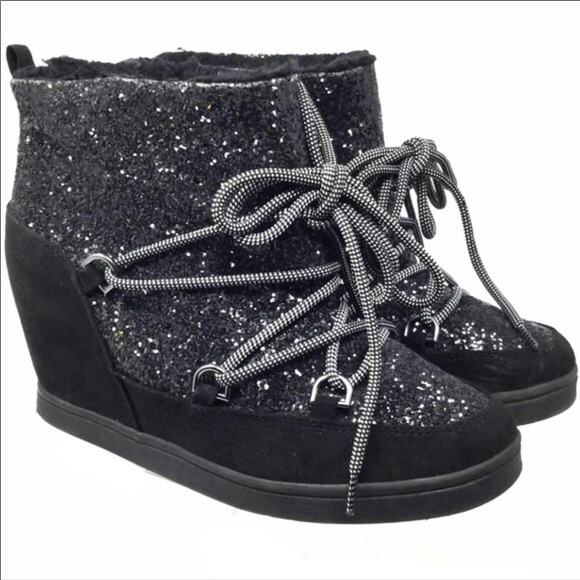 Juicy Couture Shoes - Juicy Couture Glittery Wedge Sneaker